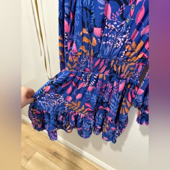 Lilly Pulitzer Shilah Botanical Print Long Sleeve Tiered Dress - Picture 9 of 11